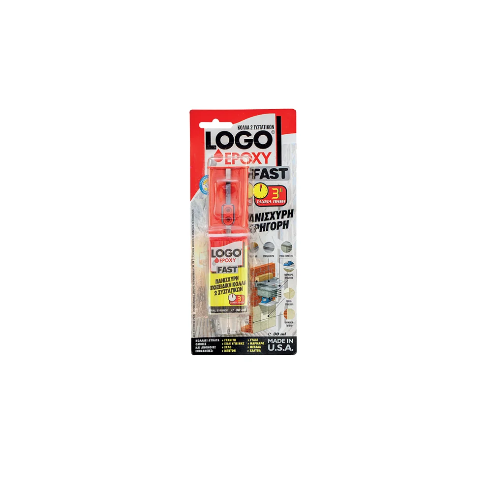 Φωτογραφία προϊόντος: LOGO EPOXY FAST Εποξική Κόλλα Ταχείας Πήξεως 2 Συστατικών 30ml