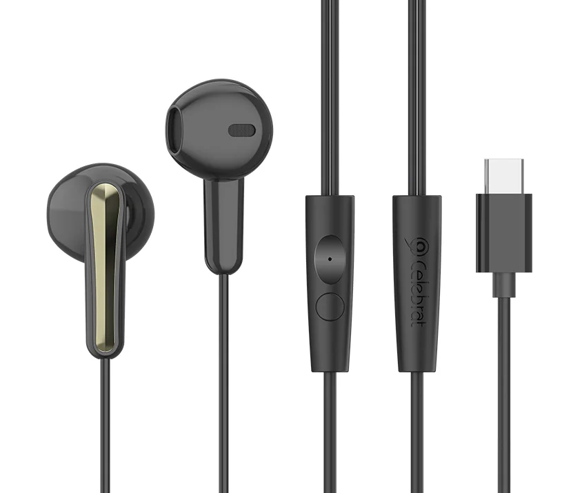 Φωτογραφία προϊόντος: CELEBRAT earphones με μικρόφωνο G37, USB-C σύνδεση, 14.2mm, 1.2m, μαύρα