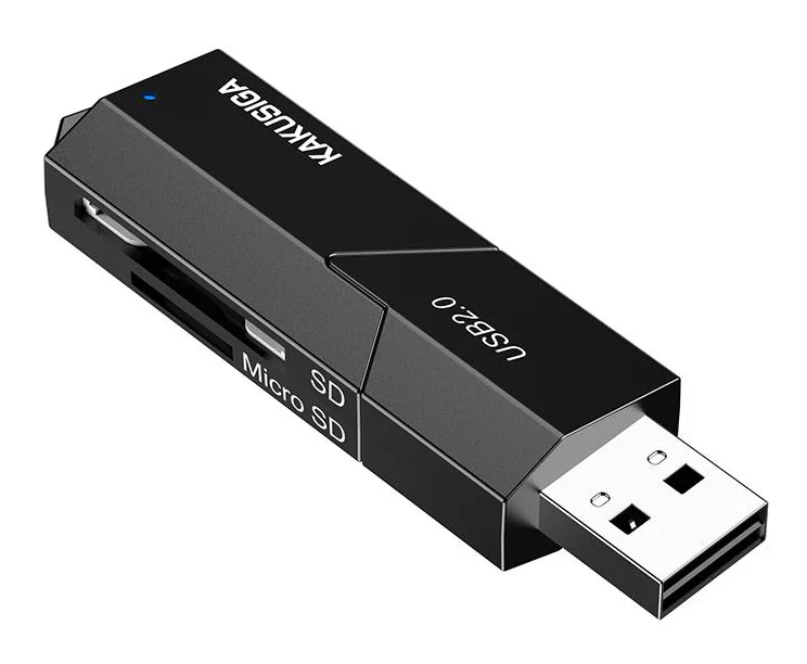 Φωτογραφία προϊόντος: KAKUSIGA card reader KSC-1411 για SD & micro SD, 480Mbps, USB σύνδεση, μαύρο