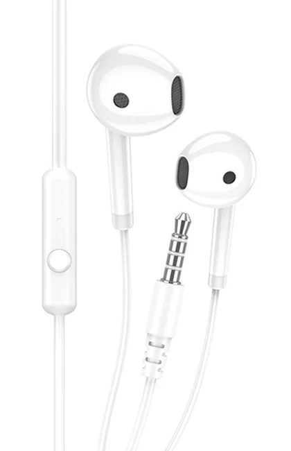 Φωτογραφία προϊόντος: KAKUSIGA earphones με μικρόφωνο KSC-1301, 3.5mm σύνδεση, 14mm, 1.1m, λευκά