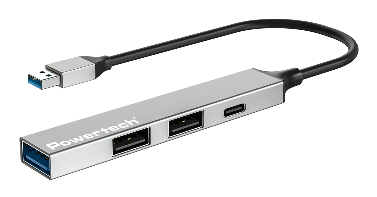 Φωτογραφία προϊόντος: POWERTECH USB hub PT-1413, 4x θυρών, USB 3.2, 5Gbps, USB σύνδεση, γκρι
