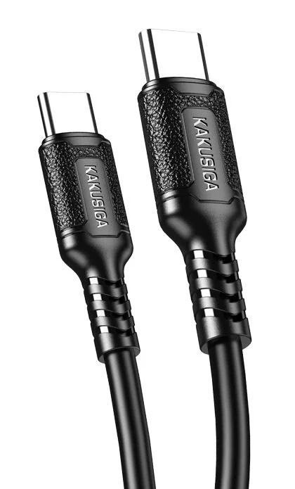 Φωτογραφία προϊόντος: KAKUSIGA καλώδιο USB-C σε USB-C KSC-984, σιλικόνης, 60W, 480Mbps, 1m, μαύρο