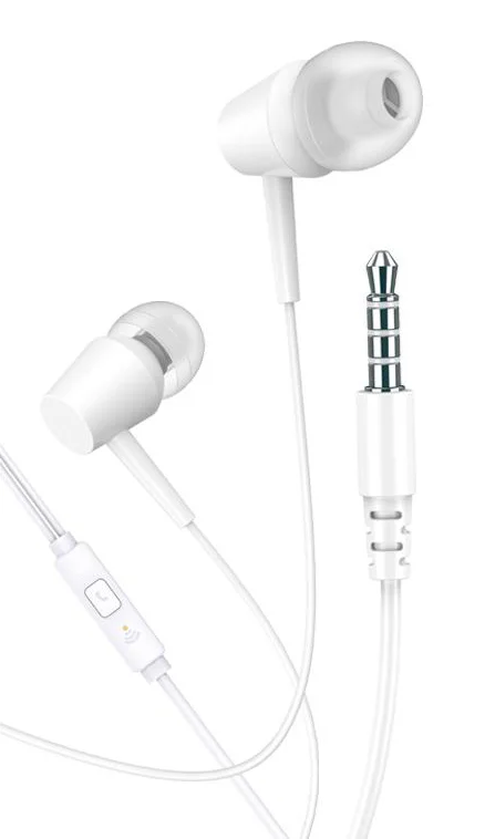 Φωτογραφία προϊόντος: KAKUSIGA earphones με μικρόφωνο KSC-1303, 3.5mm σύνδεση, 10mm, 1.1m, λευκά