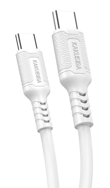 Φωτογραφία προϊόντος: KAKUSIGA καλώδιο USB-C σε USB-C KSC-984, σιλικόνης, 60W, 480Mbps, 1m, λευκό