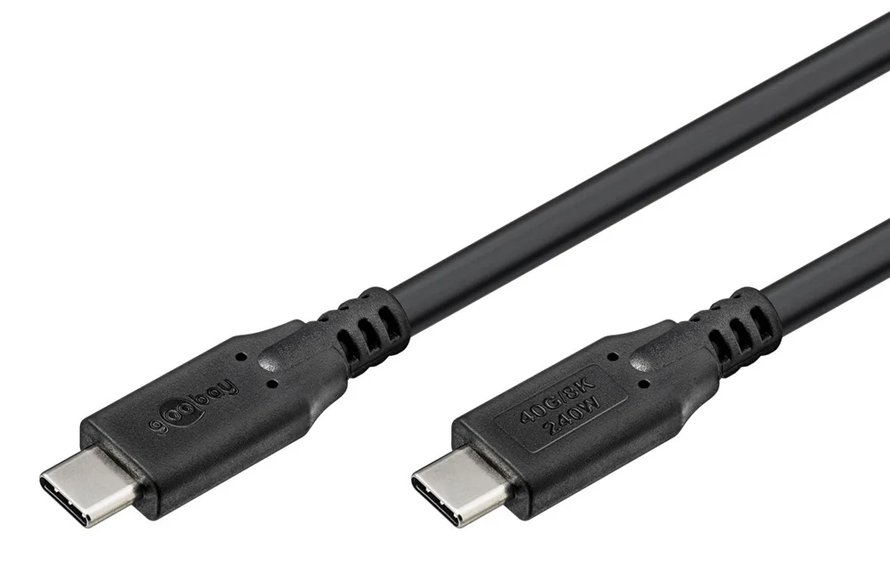 Φωτογραφία προϊόντος: GOOBAY καλώδιο USB-C 74185, USB4, 240W, 40Gbps, 8K/60Hz, 1.8m, μαύρο