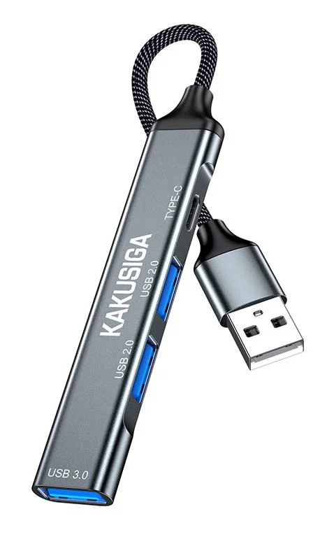Φωτογραφία προϊόντος: KAKUSIGA USB hub KSC-1416, 4x θυρών, USB 3.0, 5Gbps, USB σύνδεση, γκρι