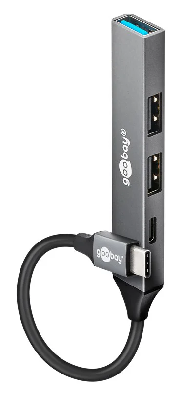 Φωτογραφία προϊόντος: GOOBAY USB hub 74459, 4x θυρών, USB 3.2, 5Gbps, USB-C σύνδεση, γκρι