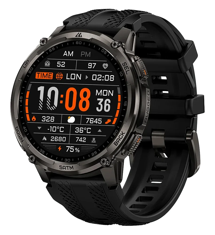 Φωτογραφία προϊόντος: KOSPET smartwatch TANK T4C, heart rate, 1.5" AMOLED, GPS, 5 ATM & IP69K, με φακό, μαύρο