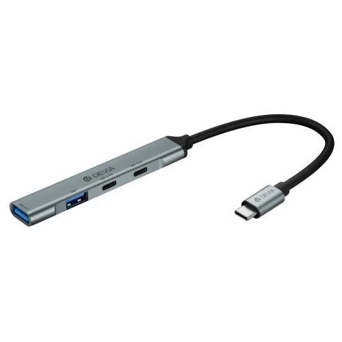 Φωτογραφία προϊόντος: Hub USB C Devia EC707 4 σε 1 2xUSB A & 2xUSB C Lite1 Γκρι N68608