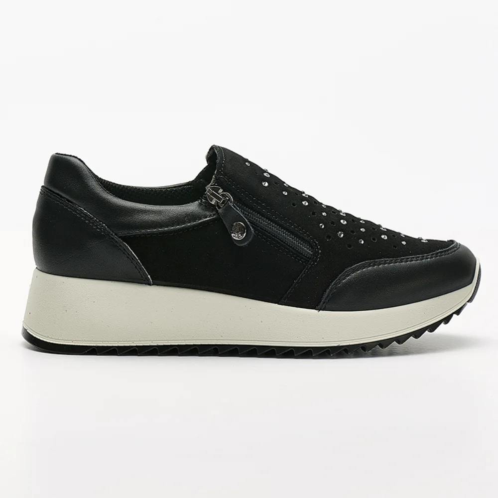 Φωτογραφία προϊόντος: Imac Sneakers Γυναικείο δέρμα/δέρμα Nubuck Μαύρο IMA/556930 BLACK