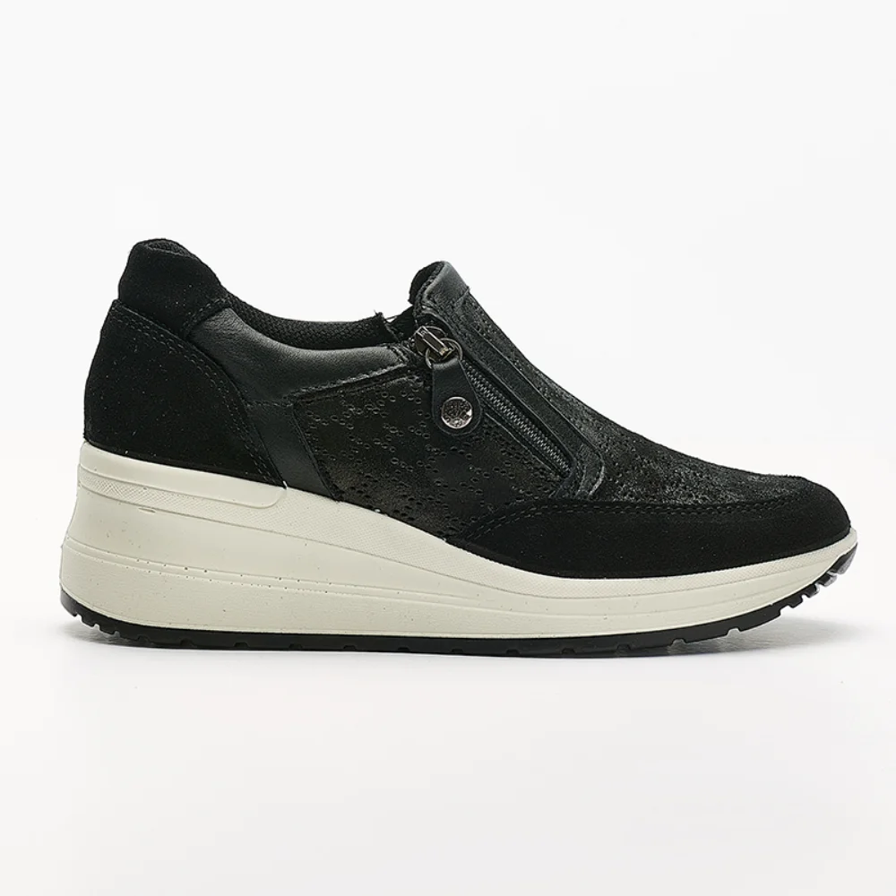 Φωτογραφία προϊόντος: Imac Sneakers Γυναικείο δέρμα/δέρμα Nubuck Μαύρο IMA/555730 NERO/PERLATA