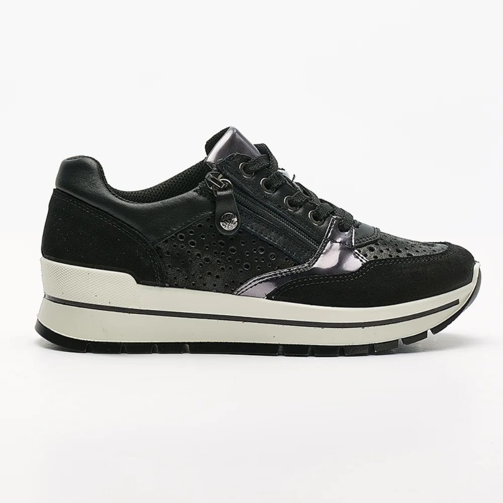 Φωτογραφία προϊόντος: Imac Sneakers Γυναικείο δέρμα/δέρμα Nubuck Μαύρο IMA/557050 NERO/PERLATA