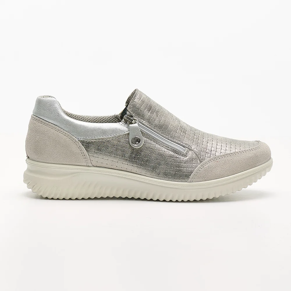 Φωτογραφία προϊόντος: Imac Sneakers Γυναικείο δέρμα/δέρμα Nubuck Ασημί IMA/556020 ACCIAIO
