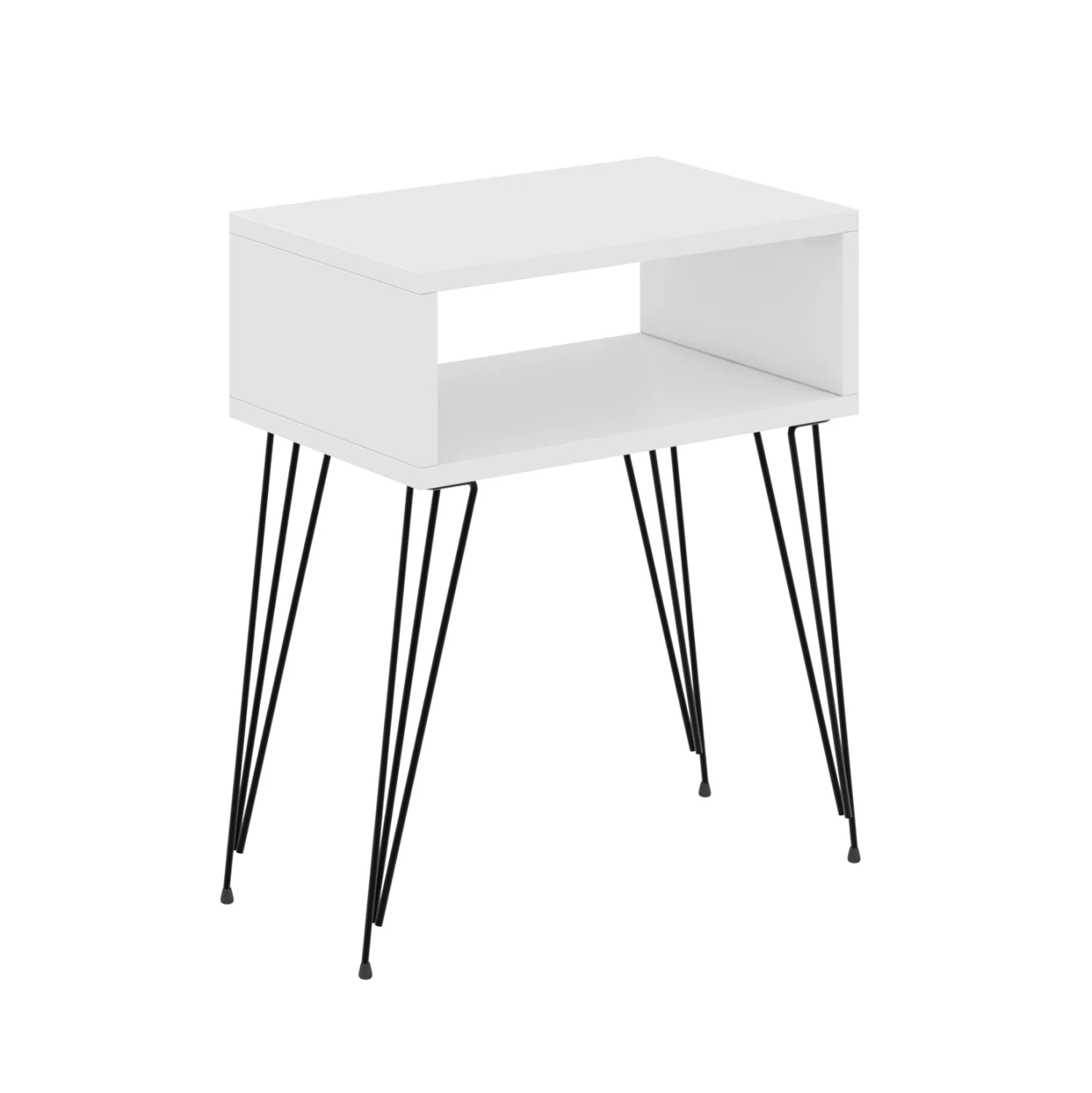 Φωτογραφία προϊόντος: b2b markt ΚΟΜΟΔΙΝΟ TODD HM18184.01 ΜΕΛΑΜΙΝΗ ΣΕ ΛΕΥΚΟ-ΜΕΤΑΛ.ΜΑΥΡΑ ΠΟΔΙΑ 45x30x58Υεκ.