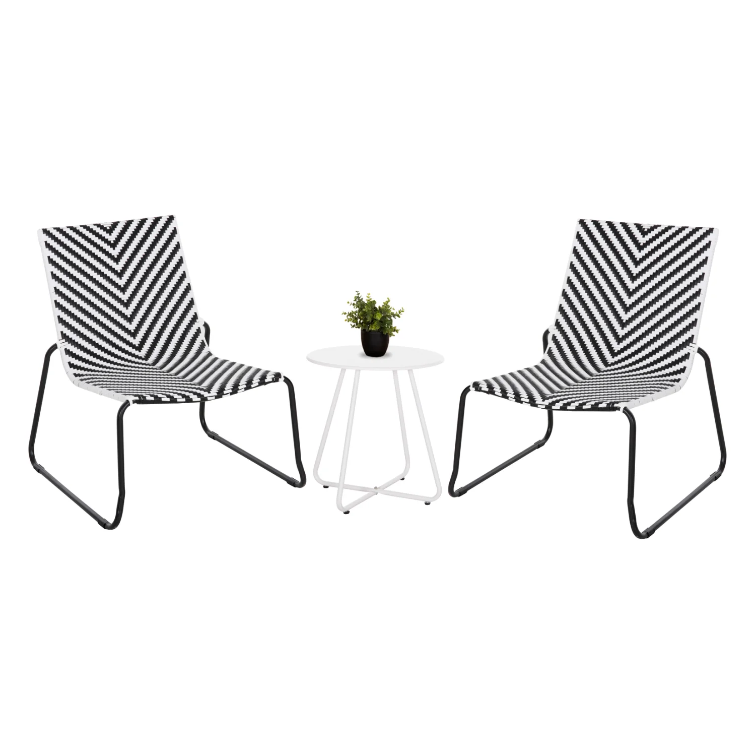 Φωτογραφία προϊόντος: b2b markt ΣΕΤ LOUNGE 3TMX ΕΞ.ΧΩΡΟΥ PONY HM21193.02 ΜΕΤΑΛΛΟ ΚΑΙ ΣΥΝΘ.RATTAN ΣΕ ΛΕΥΚΟ-ΜΑΥΡΟ
