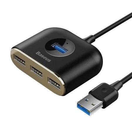 Φωτογραφία προϊόντος: Baseus HUB Square USB Adapter 4 Θυρών USB 3.0 σε 1x USB 3.0 + 3x USB 2.0. 1m Black