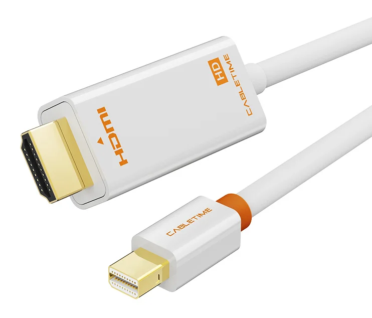Φωτογραφία προϊόντος: CABLETIME καλώδιο mini DisplayPort σε HDMI CT-AV588-03G, 1080p/60Hz, 1m, λευκό