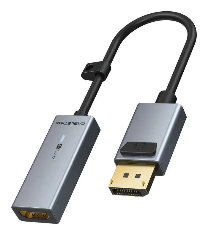 Φωτογραφία προϊόντος: CABLETIME αντάπτορας DisplayPort σε HDMI CT-AV589-P02G4K60, 4K/60Hz, γκρι