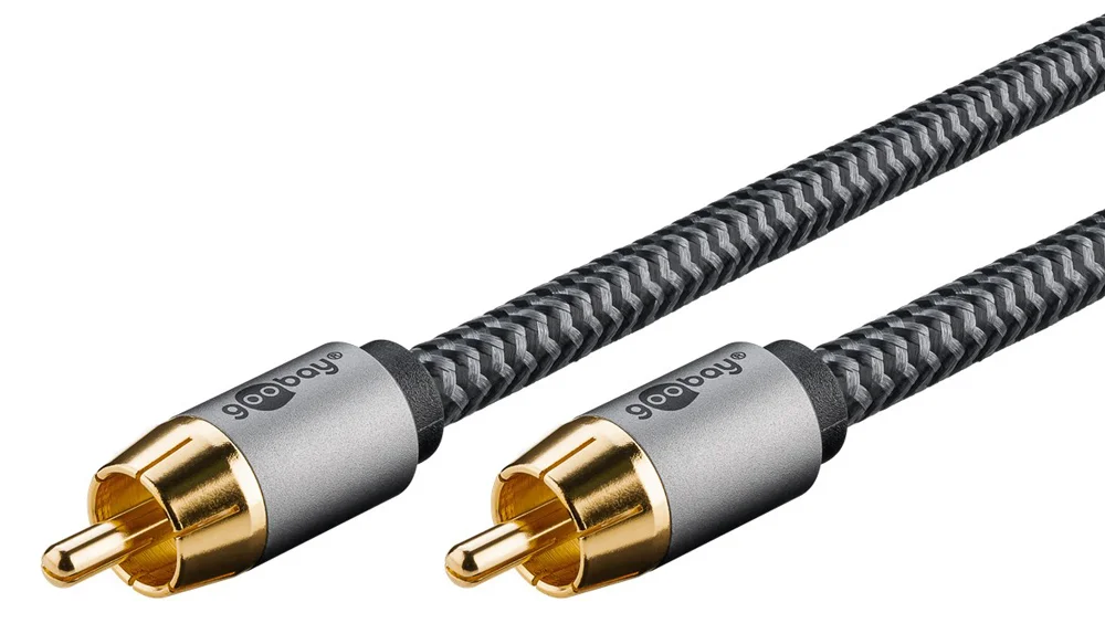 Φωτογραφία προϊόντος: GOOBAY καλώδιο ήχου RCA σε RCA 65298, 5m, μαύρο/ασημί