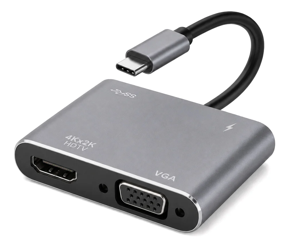 Φωτογραφία προϊόντος: POWERTECH docking station CAB-UC101, 4 θυρών, USB-C, 4K, 100W, γκρι