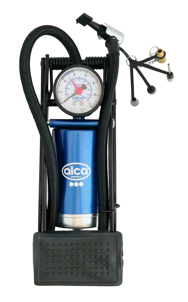Φωτογραφία προϊόντος: ALCA τρόμπα ποδιού 201200 με μανόμετρο, 100PSI, μπλε