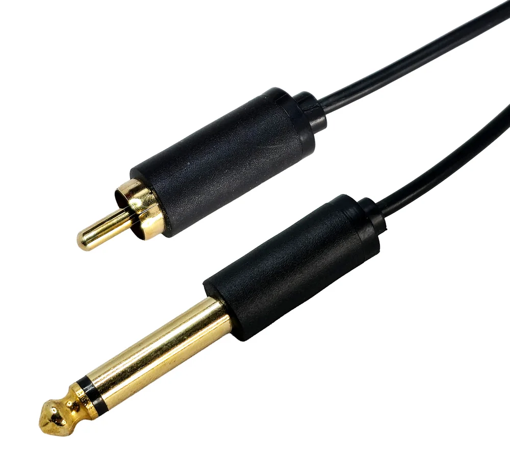 Φωτογραφία προϊόντος: CABLETIME καλώδιο ήχου 6.35mm σε RCA AV323-11RCAG, 1.8m, μαύρο