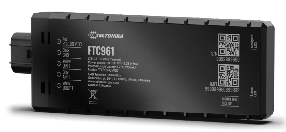 Φωτογραφία προϊόντος: TELTONIKA GPS tracker οχημάτων FTC961, 4G LTE/GSM/GPRS/GNSS, IP69K, 10-90V