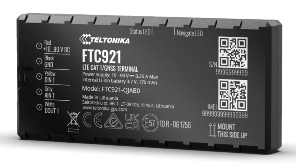 Φωτογραφία προϊόντος: TELTONIKA GPS tracker οχημάτων FTC921, 4G LTE/GSM/GPRS/GNSS, 10-90V