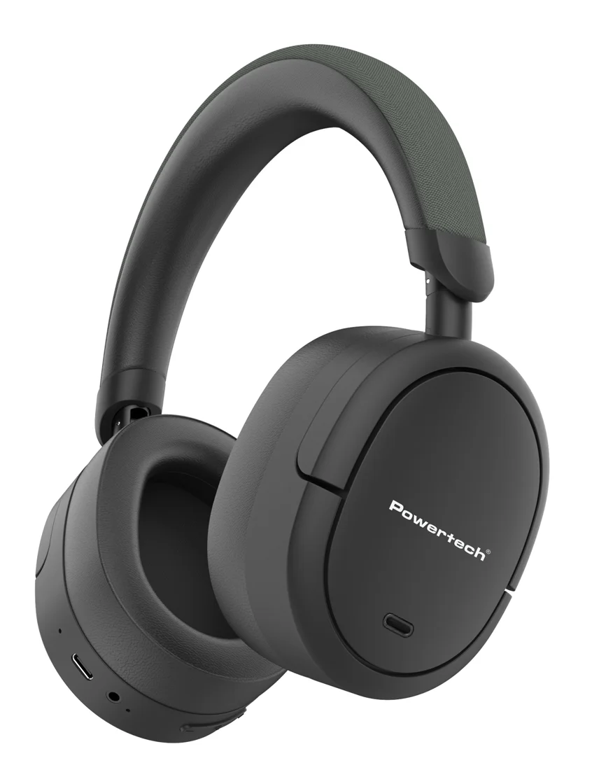 Φωτογραφία προϊόντος: POWERTECH headphones PT-1462, ενσύρματα & ασύρματα, ANC & ENC, 40mm, 300mAh, μαύρα