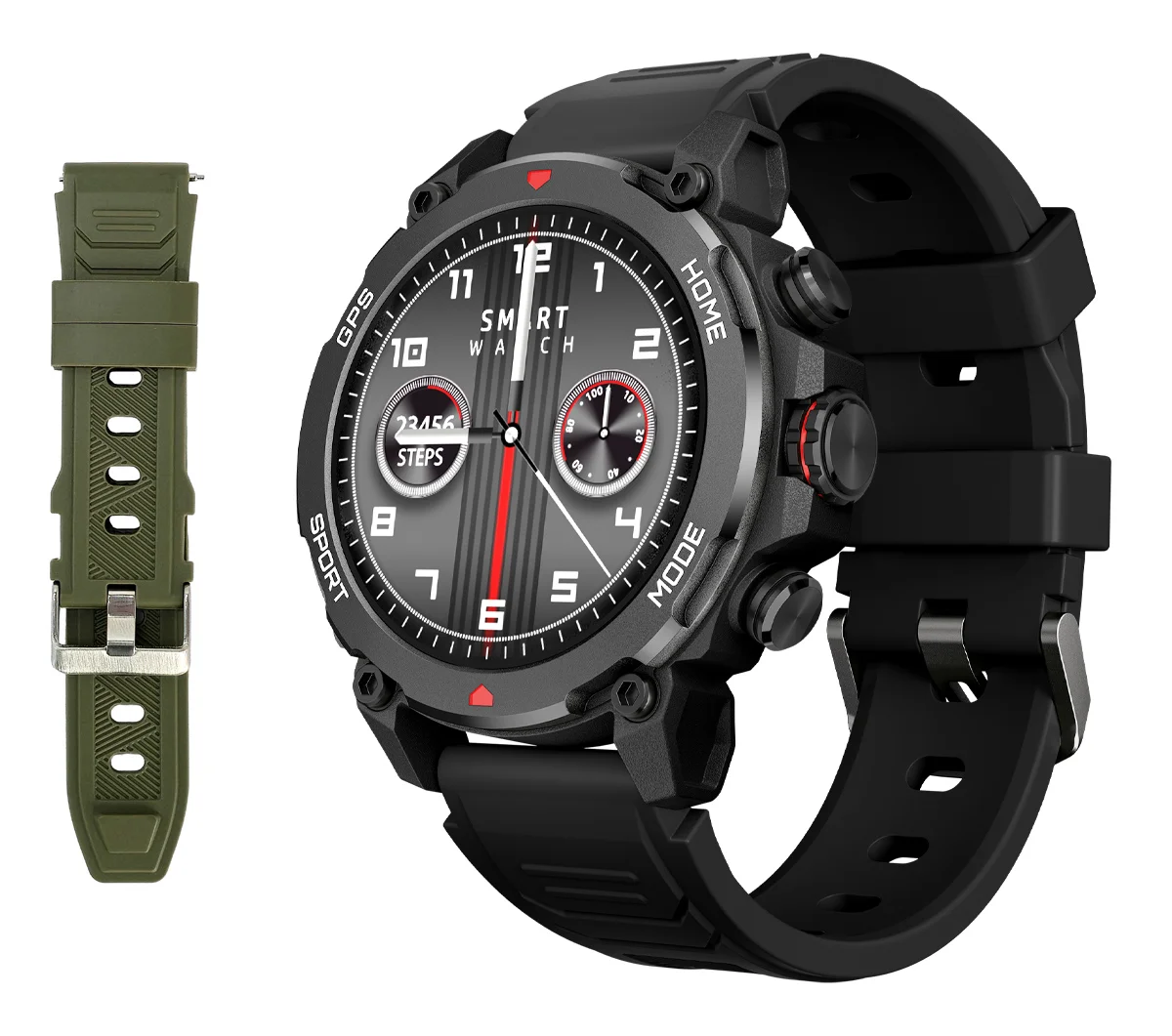 Φωτογραφία προϊόντος: INTIME smartwatch G6 με 2x λουράκια, heart rate, 1.43" AMOLED, GPS, 5ATM/IP69, titanium black