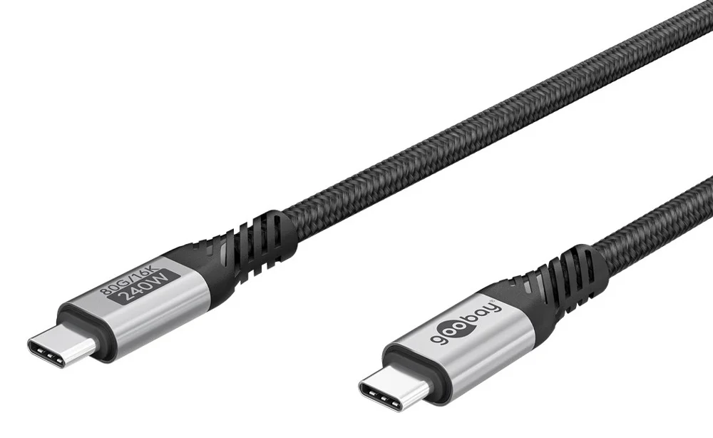 Φωτογραφία προϊόντος: GOOBAY καλώδιο USB-C 74776, USB4, 240W, 80Gbps, 16K/60Hz, 1.5m, μαύρο