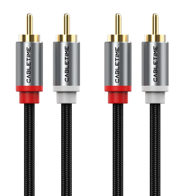 Φωτογραφία προϊόντος: CABLETIME καλώδιο ήχου 2x RCA σε 2x RCA CT-RCA, 1m, μαύρο