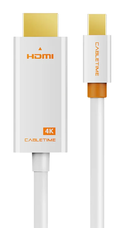 Φωτογραφία προϊόντος: CABLETIME καλώδιο mini DisplayPort σε HDMI CT-AV588-03G4K, 4K/30Hz, 1m, λευκό