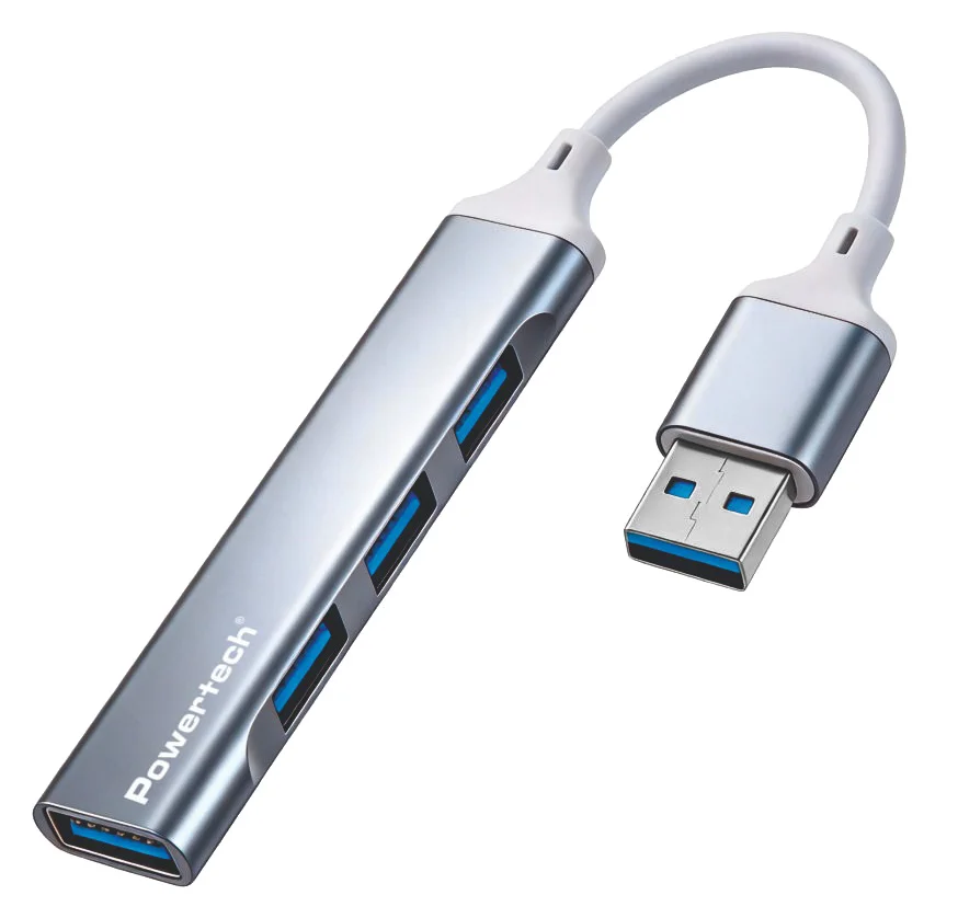 Φωτογραφία προϊόντος: POWERTECH USB hub PTR-0207, 4x θυρών, USB 3.0, 5Gbps, USB σύνδεση, γκρι