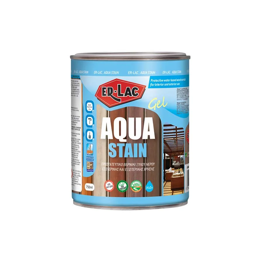 Φωτογραφία προϊόντος: ER-LAC AQUA-STAIN GEL Βερνίκι Εμποτισμού GEL Άχρωμο Satine 0.75 lt