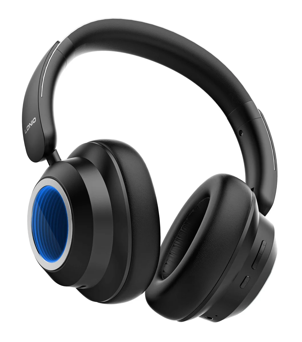 Φωτογραφία προϊόντος: LDNIO headphones H01, ασύρματα & ενσύρματα, 40mm, 1000mAh, ANC, μαύρα
