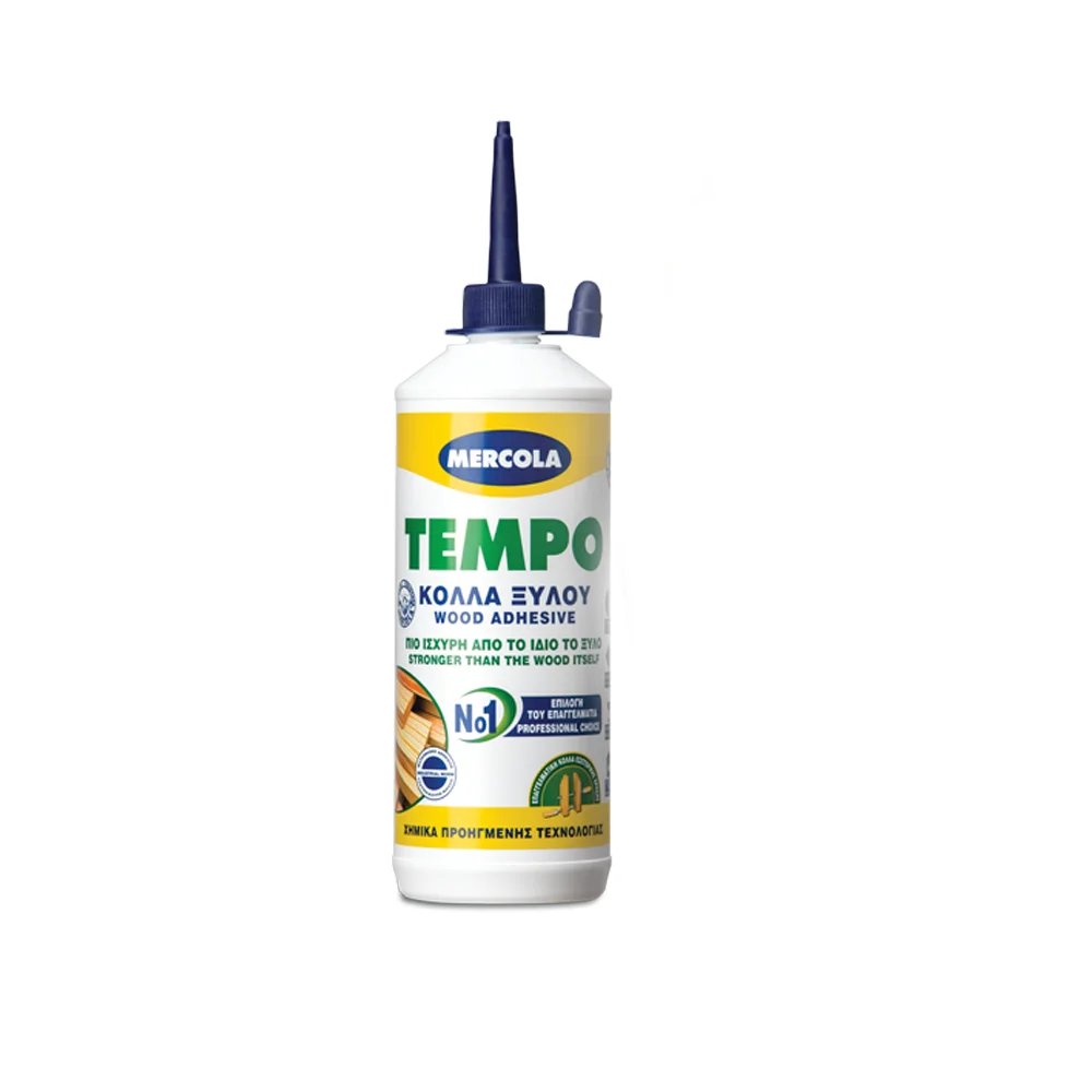 Φωτογραφία προϊόντος: Mercola Tempo Επαγγελματική Κόλλα Ξύλου Ταχείας Πήξης PVA Ισχυρή Κρυσταλλιζέ D2 750 gr