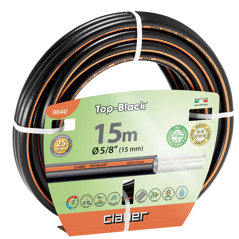 Φωτογραφία προϊόντος: Λάστιχο Νερού Top Black 5/8" 15m CLABER (9040)