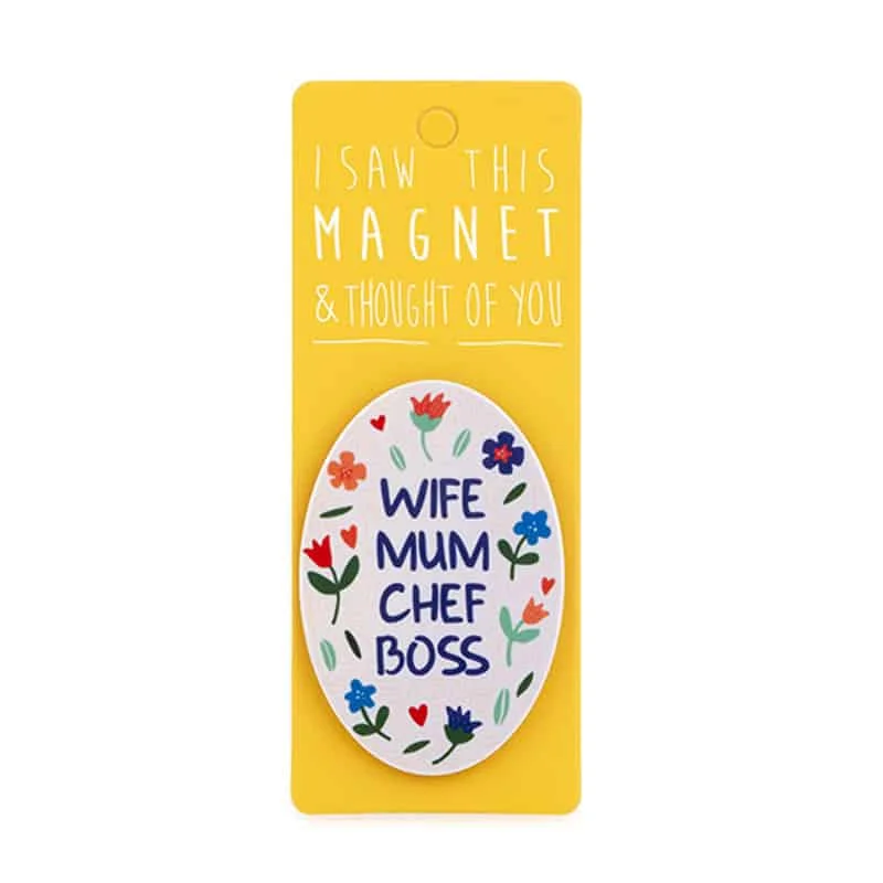 Φωτογραφία προϊόντος: Μαγνήτης Stands Out "Wife Mum Chef Boss"