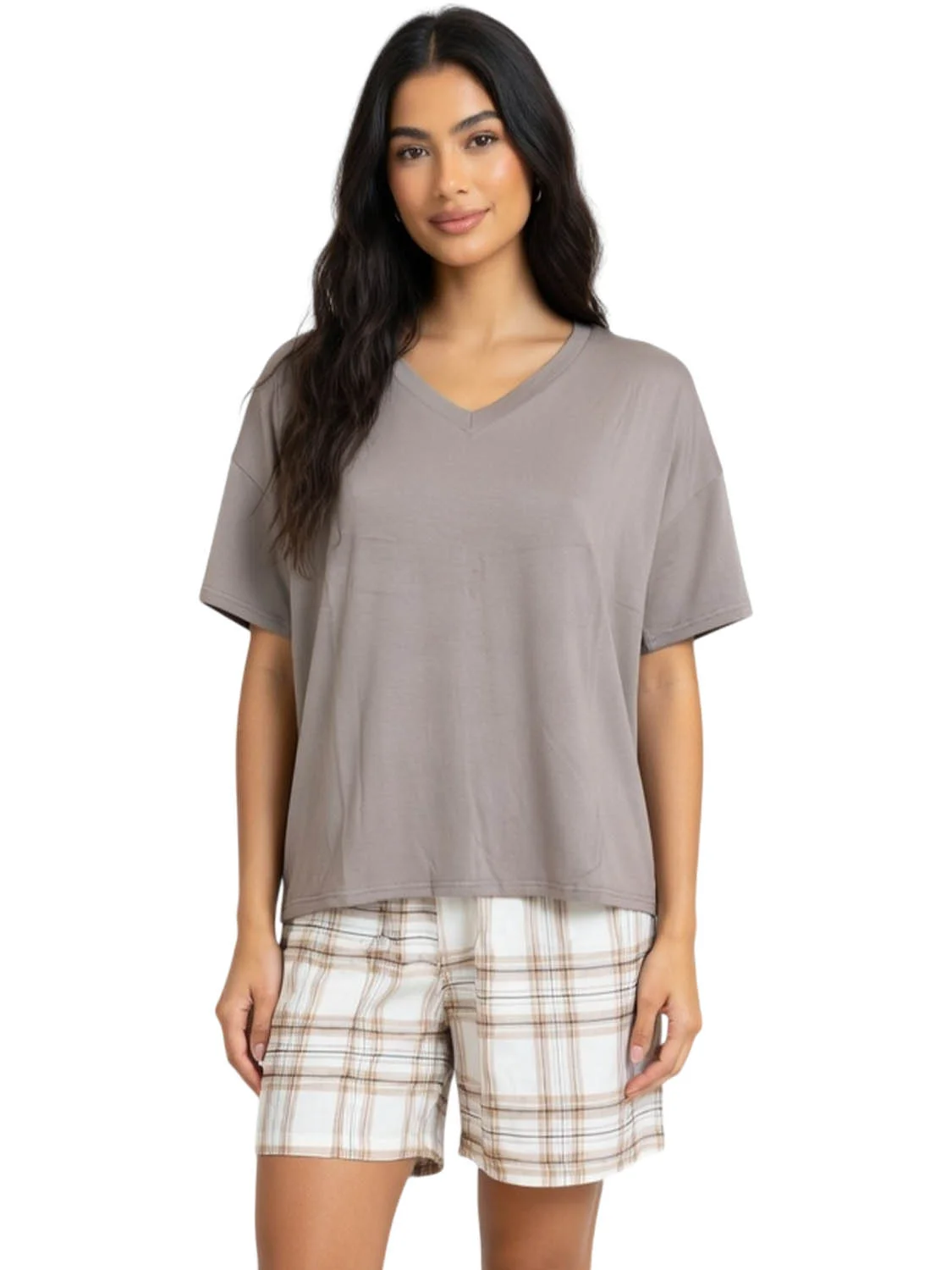 Φωτογραφία προϊόντος: Γυναικεία πυτζάμα/homewear βισκόζης με σορτς 726 SECRET POINT 126-147 - MOCCA