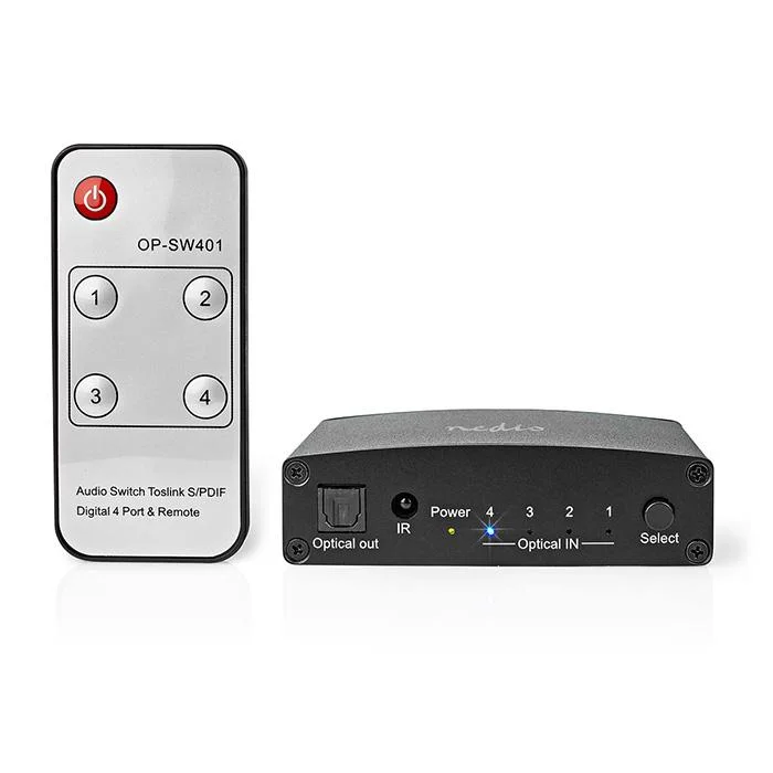 Φωτογραφία προϊόντος: NEDIS Switch 4 εισόδων TosLink σε μια έξοδο TosLink.