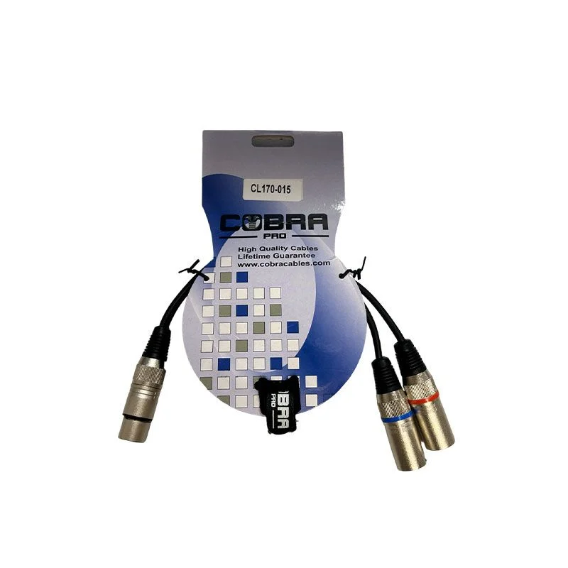 Φωτογραφία προϊόντος: Cobra Pro 1x XLR Female / 2x XLR Male Y cable 1.5m (CL170-015)