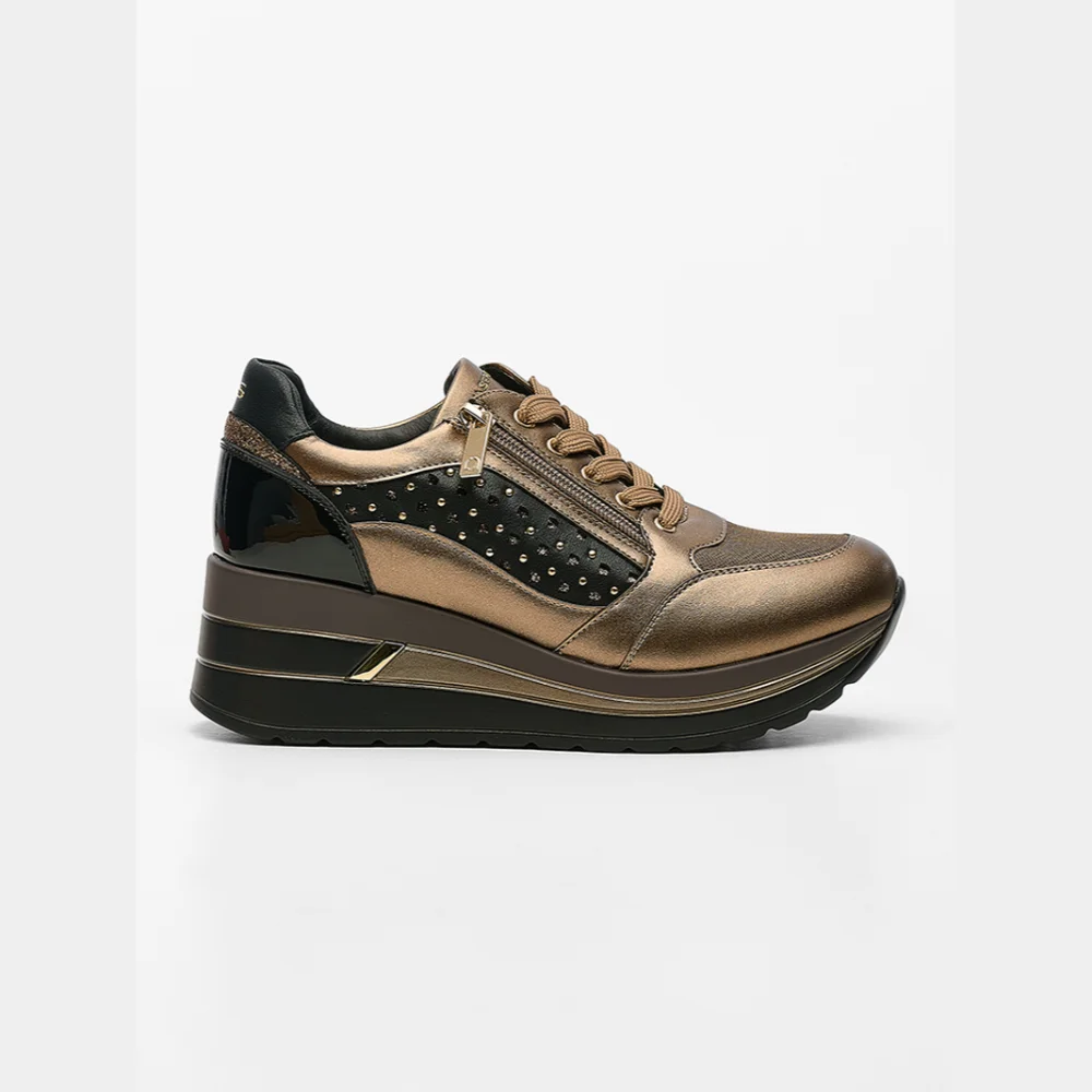 Φωτογραφία προϊόντος: Donna Serena Sneakers Γυναικείο δέρμα/ύφασμα Μπρονζέ DSE/5717 BRONZO/NERO