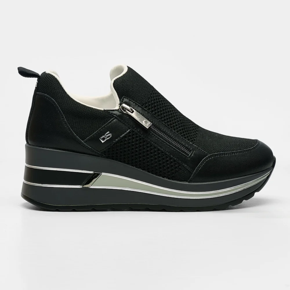 Φωτογραφία προϊόντος: Donna Serena Sneakers Γυναικείο ύφασμα/δέρμα Μαύρο DSE/6038 NERO