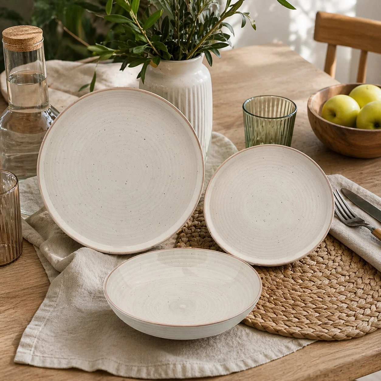 Φωτογραφία προϊόντος: Ankor Σερβίτσιο Φαγητού Stonware 18τμχ. Harmonia Beige