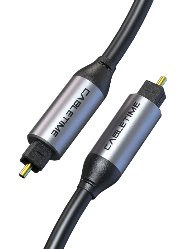 Φωτογραφία προϊόντος: CABLETIME καλώδιο ήχου Toslink CT-AV380-P04GN, gold plated, 5mm, 5m, μαύρο
