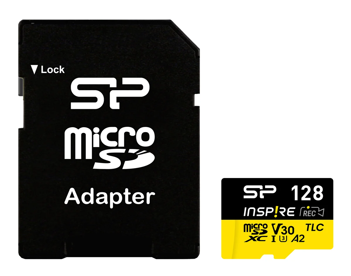 Φωτογραφία προϊόντος: SILICON POWER κάρτα μνήμης microSDXC Inspire, 128GB, UHS-I U3 A1 V30