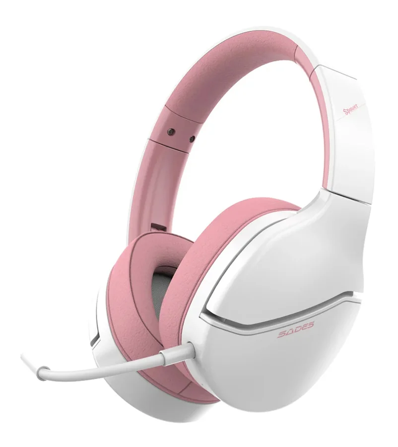 Φωτογραφία προϊόντος: SADES gaming headset Spower, 3.5mm σύνδεση, 40mm, multi-platform, ροζ/λευκό