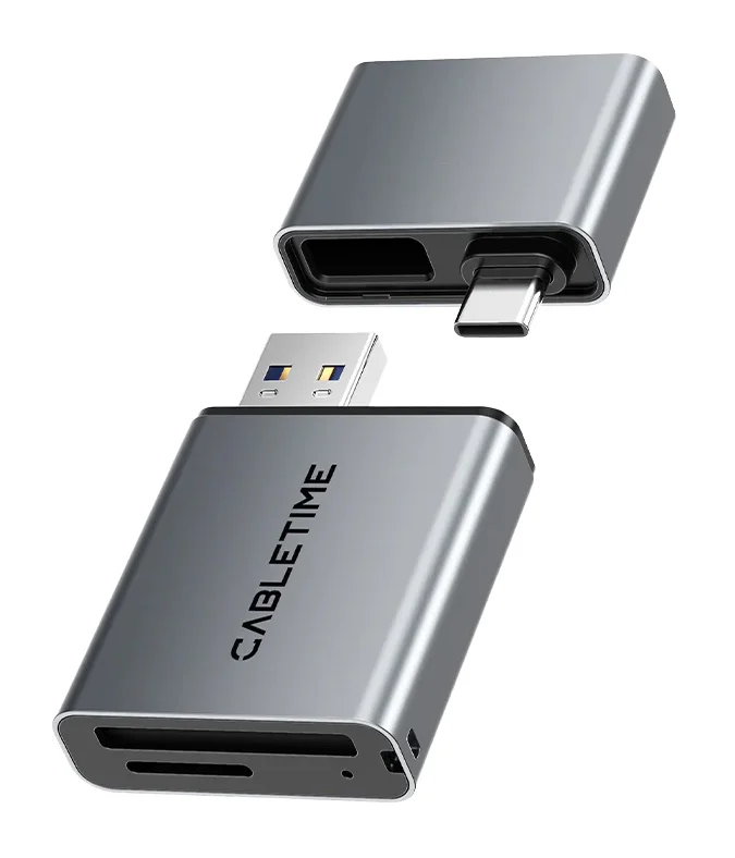 Φωτογραφία προϊόντος: CABLETIME card reader CT-ACCD3-AG για SD & micro SD, USB 3.0, 5Gbps, γκρι