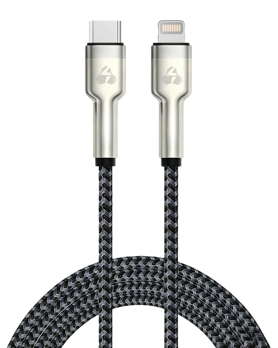 Φωτογραφία προϊόντος: POWERTECH καλώδιο Lightning σε USB-C PTR-0200, PD 27W, 480Mbps, 1m, μαύρο/γκρι